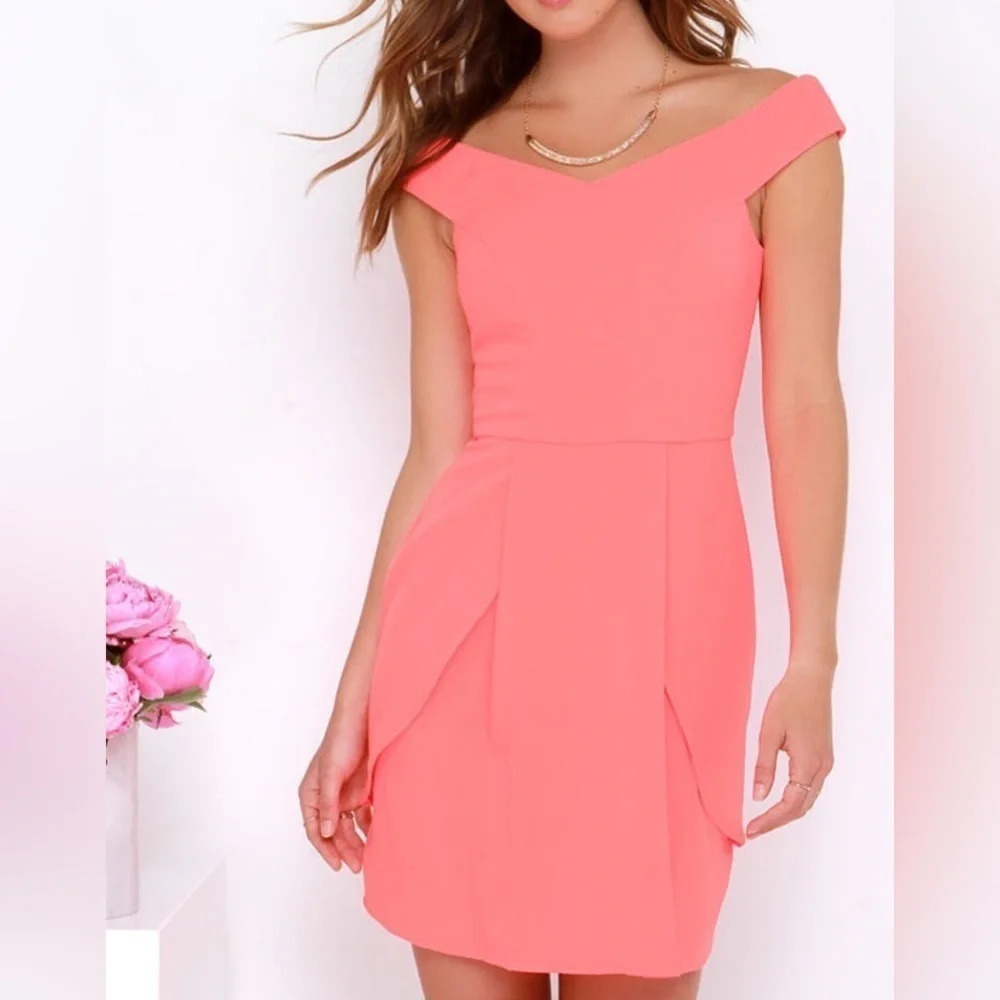 Adelyn Rae Flower Garden Neon Coral Dress - Size Medium